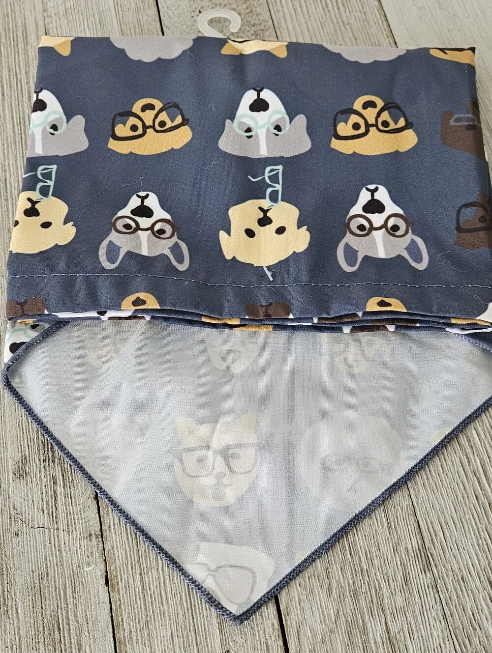Buttons & Bones Size L/XL Blue Multi Dog Patterned Scarf Neck Wrap NWT and 6